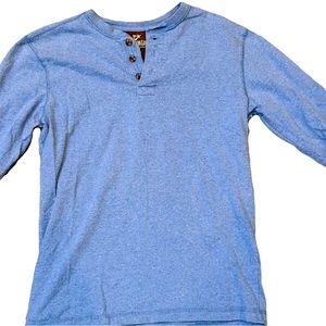 Comfortable small henley, fits well for me skinny guys who wear medium shirts.